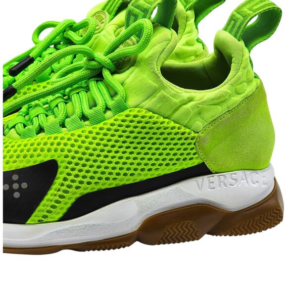 Versace Chain Reaction Women’s Sneakers Neon Green EU 37 US 6.5 - Preowned - Picture 8 of 9